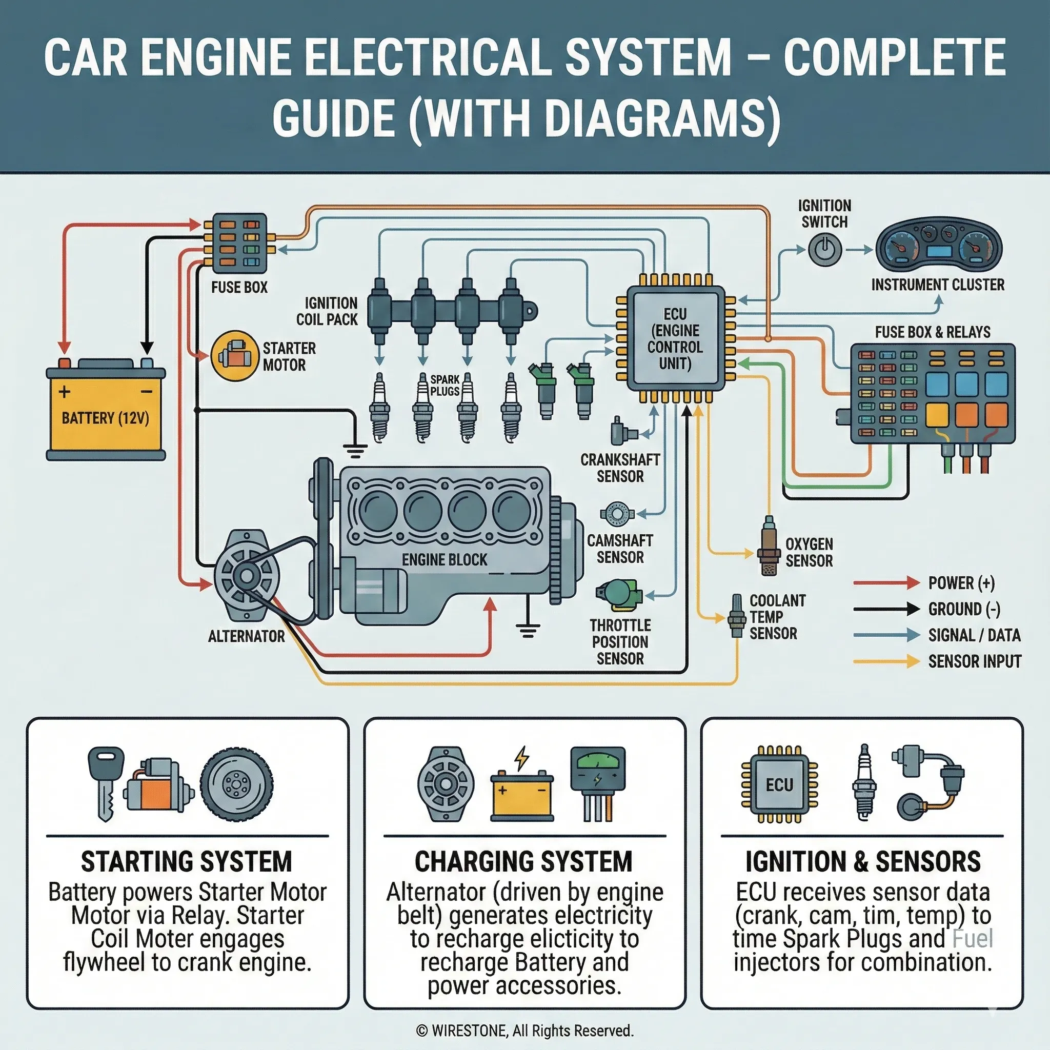 Car Engine Electrical System: Complete Guide with Diagrams