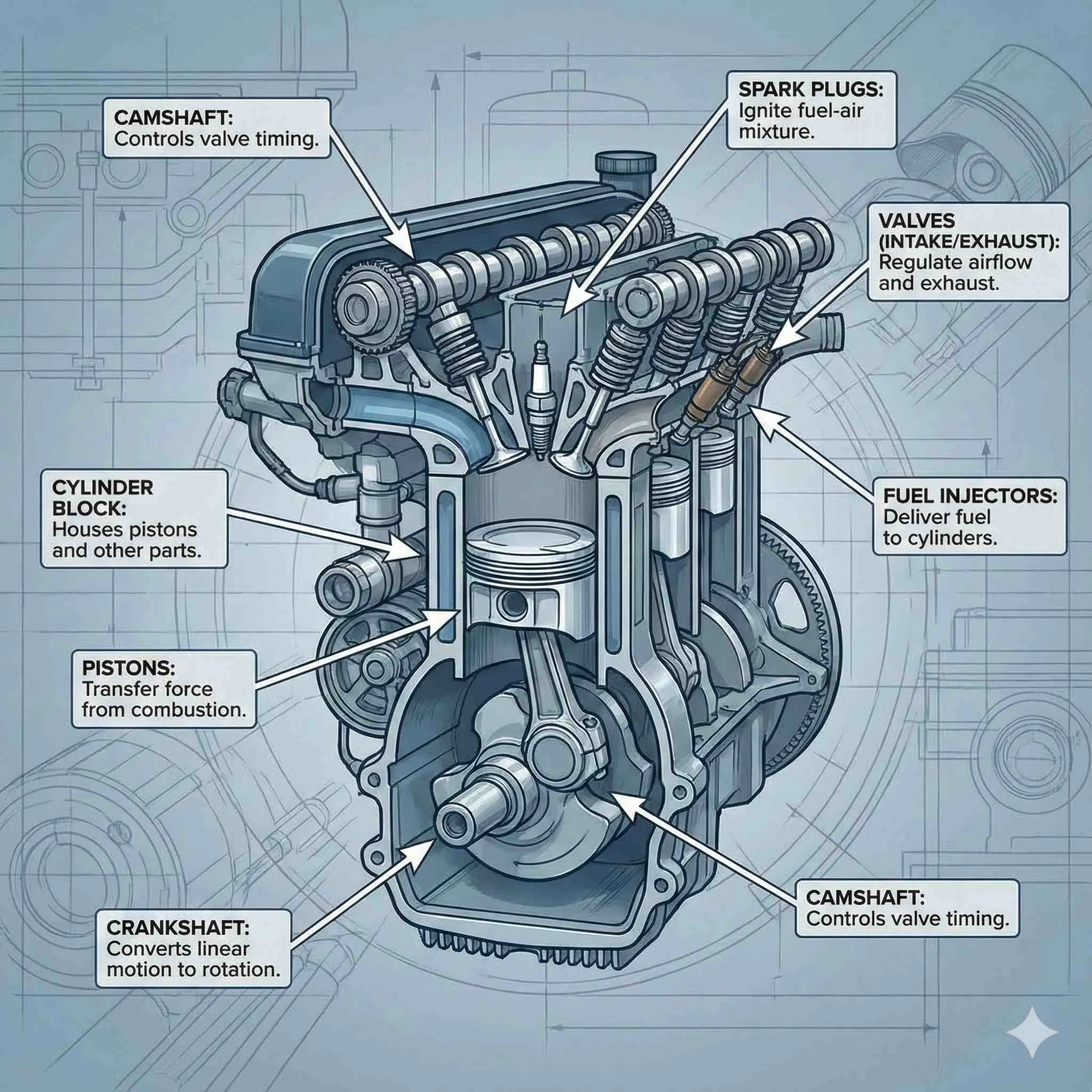 Car Engine Parts and Their Uses (With Diagrams)