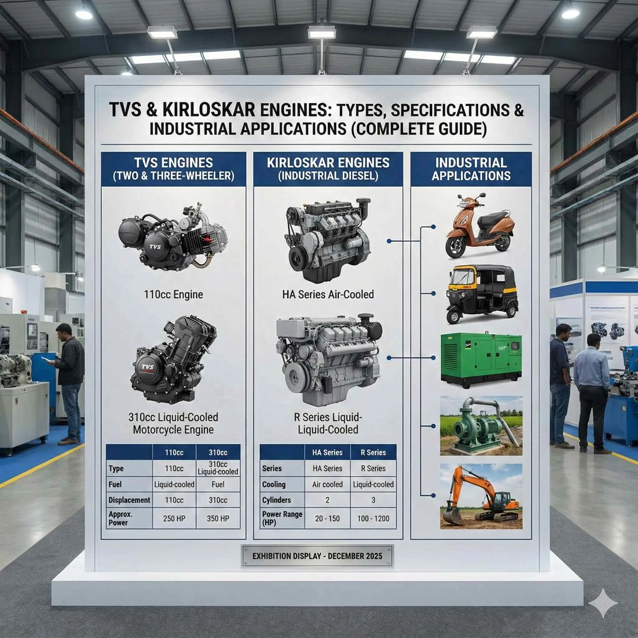 TVS & Kirloskar Engines: Types, Specifications & Industrial Applications (Complete Guide)