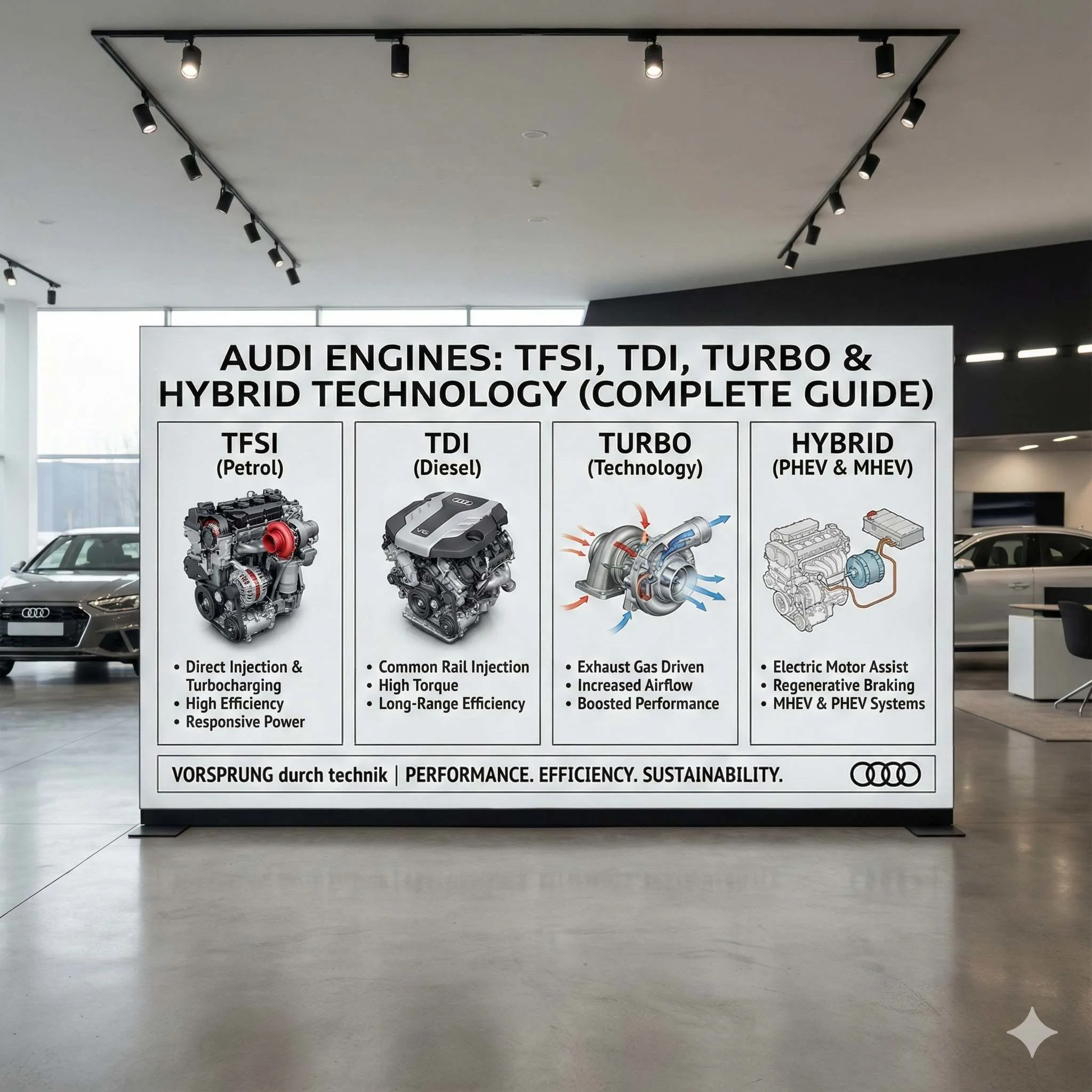 Audi Engines: TFSI, TDI, Turbo & Hybrid Technology (Complete Guide)