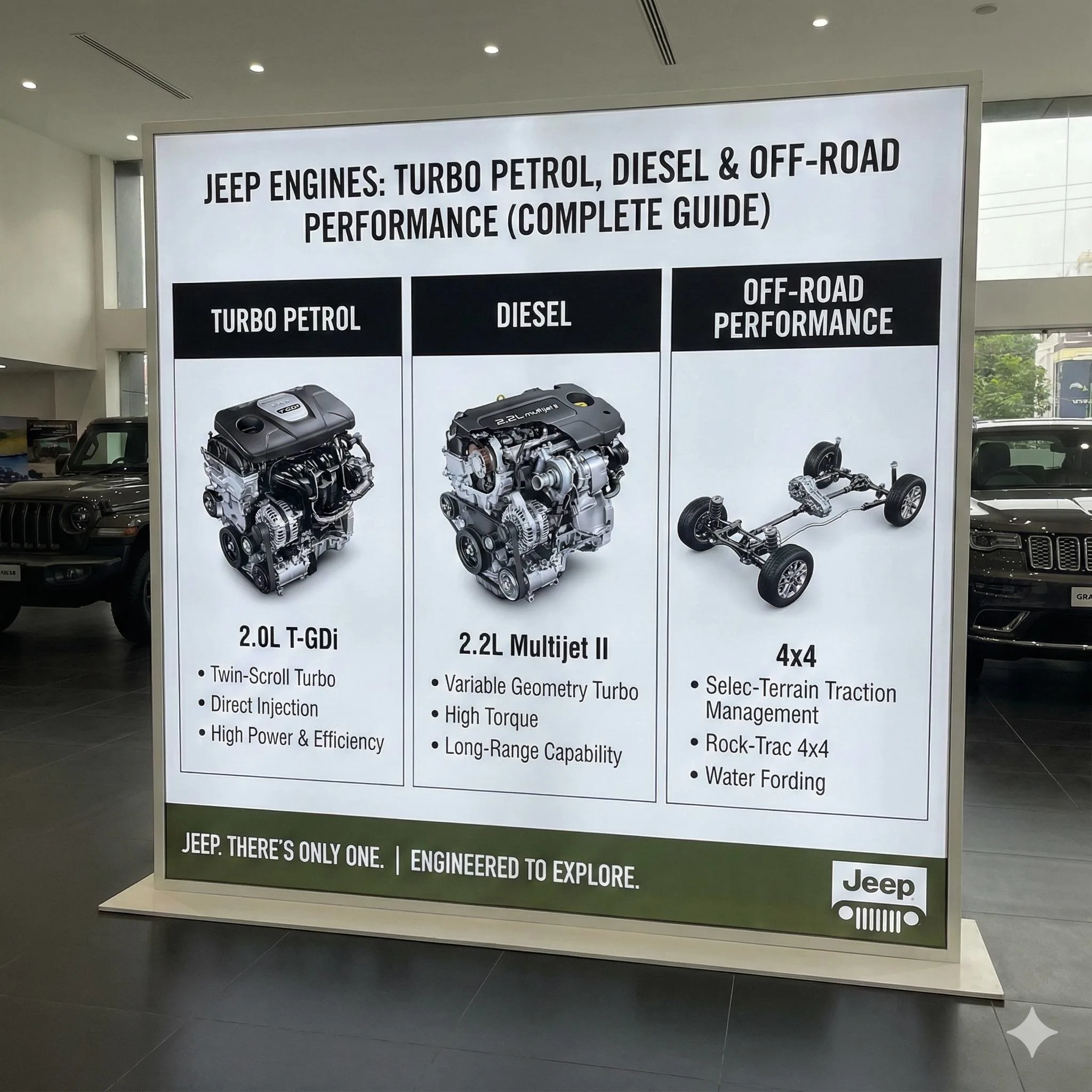 Jeep Engines: Turbo Petrol, Diesel & Off-Road Performance (Complete Guide)